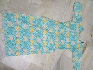 Beautiful Teal & Yellow Printed Kurta