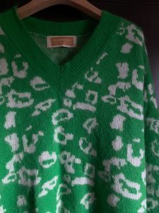Vibrant Green Oversized Knit Sweater