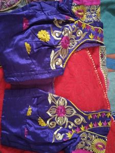 Red Net Saree