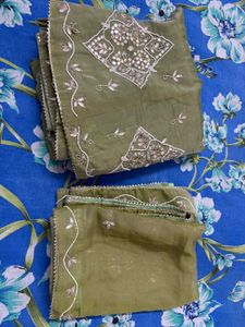 Unstitched Green Lehenga and Duppatta