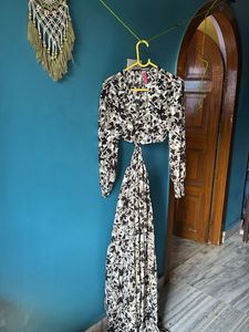 Floral Print Cut-Out Maxi Dress