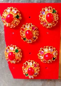 Exquisite Gold Studded Earrings 1 pair 199/-