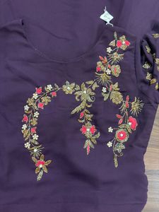 Plum Embroidered Indian Salwar Kameez