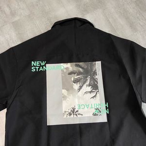 Men's Black Graphic Print Short Sleeve Shirt