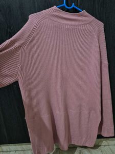 Baby Pink Knit Turtleneck Sweater