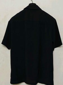 Men's Navy Blue Short Sleeve Button-Up T Shirt