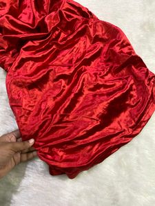 Stunning Red Satin Ruched Halter Dress