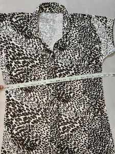 Leopard Print Button-Up Shirt