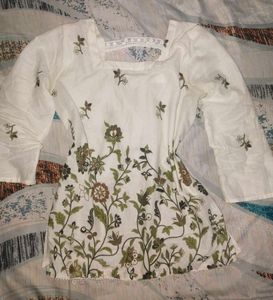 White Embroidered corset kurta