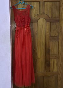 Red Netted Gown