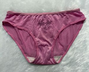 Pink Floral Embroidered Briefs