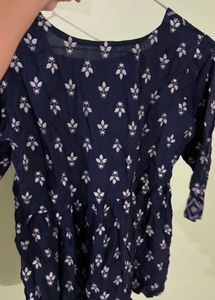 Navy Blue Peasant Blouse