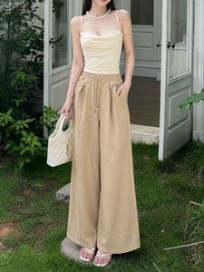 Flowy Beige Culotte Pants