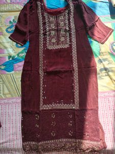 coffee Brown kurti set