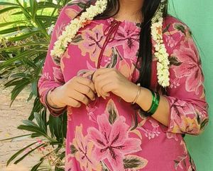 Floral Print Pink Kurti
