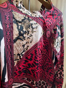 Red Animal Print Dress- Size XL