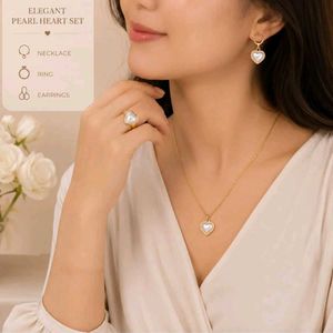 Heart Pearl Jewellery Set