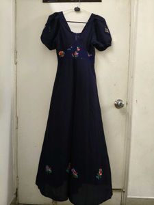 Violet Maxi Dress V Neck Deep Cut