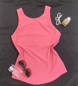 Chic Pink Ribbed sports Top