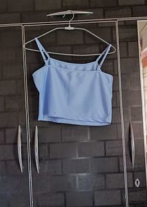 Light Blue Lace Crop Top