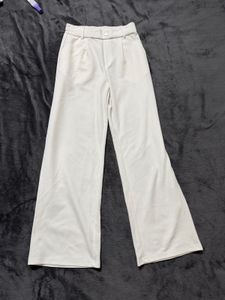 Cream Wide Leg Trousers