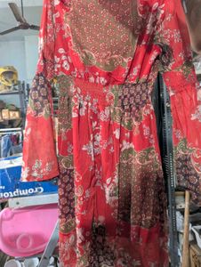 STREET 9 Ethnic Motif Printed V Neck Bell Sleeves