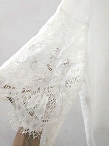 Beauty White Lace Sleeve Top