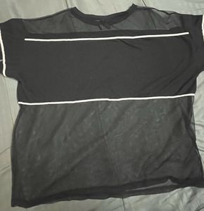Sheer Black Graphic Crop Top - FREE SHIPPING!!