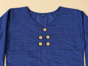 Stylish Blue Cotton Kurta