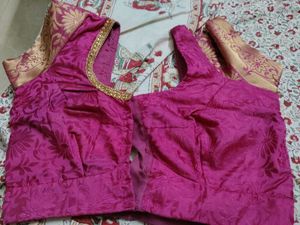 Designer Magenta Brocade Blouse