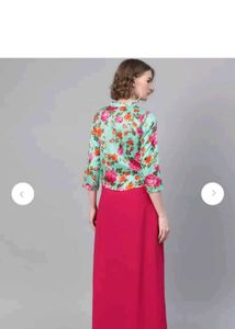 Price Drop Maxi Dress With Printed Attached Jacket