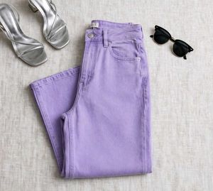 Stylish Lavender Wide-Leg Jeans
