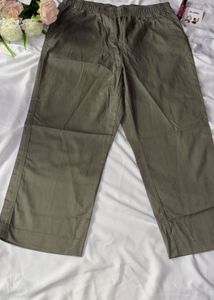 Olive Green Elastic Waist Pants