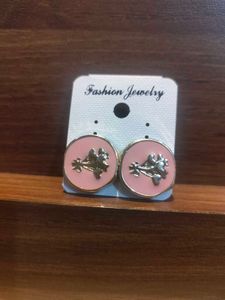 Cute Pink Flower Stud Earrings
