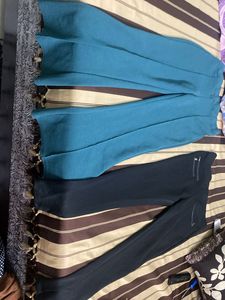 Stylish Teal & Black Pants Set
