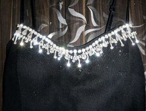*Glamorous Black Crystal Embellished Evening Dress