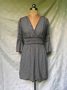 Striped V-Neck Mini Dress