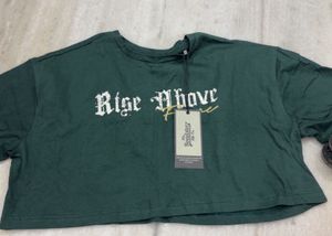 green crop t shirt