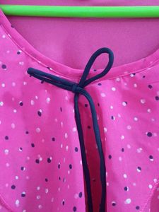 Chic Ruffled Pink Polka Dot Top