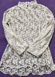 Elegant White Lace Top with Camisole