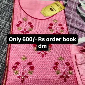 Beautiful colour Cotton suit with dupatta