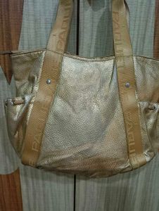 Gold Textured Tote Bag