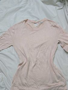 Light Pink Crew Neck Long Sleeve Top