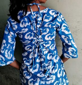 Blue printed short kurti