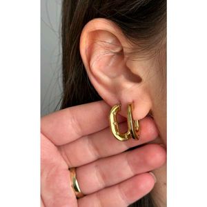 Gold Star Hoop Antiturnish Earrings