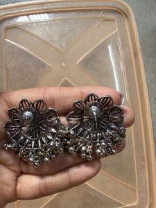 Designer Jhumka Earrings with Pearls