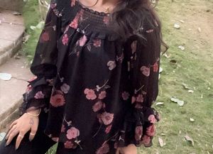 Floral Print Sheer off shoulder top