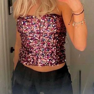 ZARA Sequin Corset Top