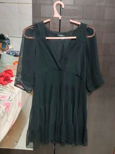 Black Tiered Fit and Flare Dress