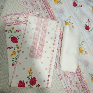 Flower Printed Cotton Suit